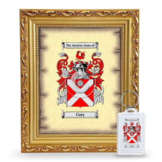 Cury Framed Coat of Arms and Keychain - Gold