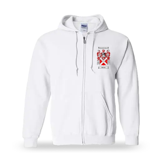 McCury Unisex Coat of Arms Zip Sweatshirt - White