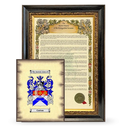 Corton Framed History and Coat of Arms Print - Heirloom