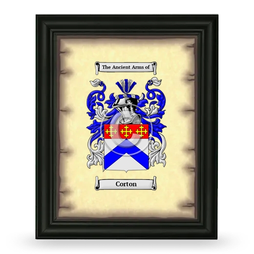 Corton Coat of Arms Framed - Black