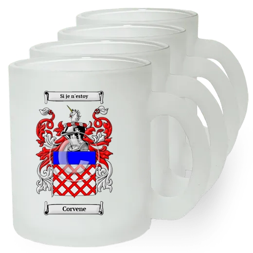 Corvene Set of 4 Frosted Glass Mugs