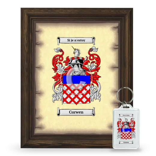 Curwen Framed Coat of Arms and Keychain - Brown