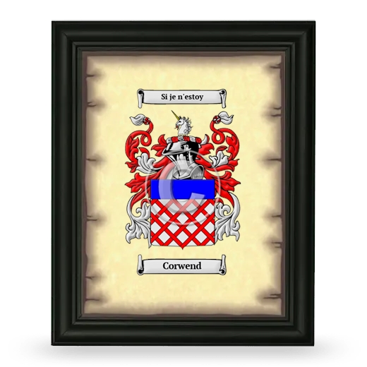 Corwend Coat of Arms Framed - Black