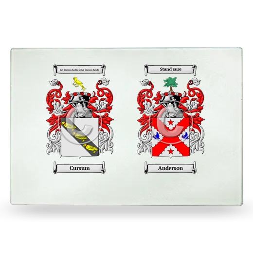 Double Coat of Arms Glass Cutting Board