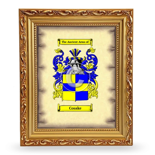 Cosake Coat of Arms Framed - Gold