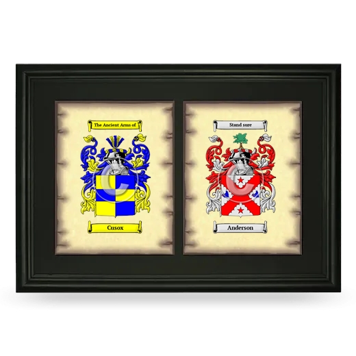 Double Coat of Arms Framed - Black