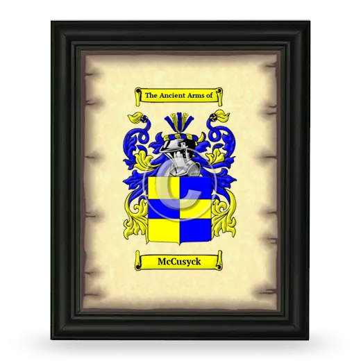McCusyck Coat of Arms Framed - Black