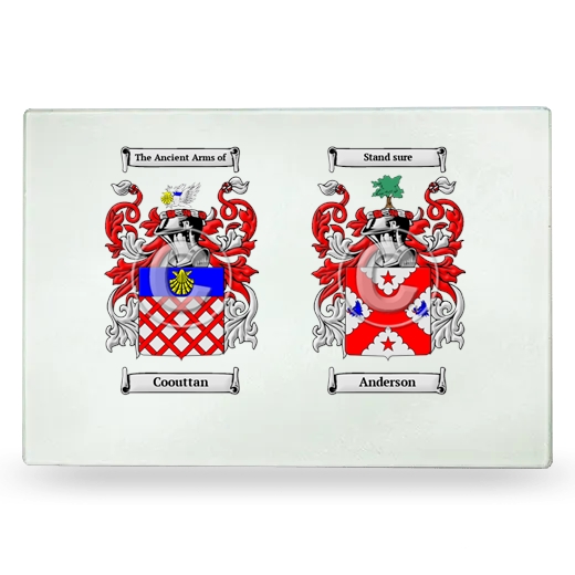 Double Coat of Arms Glass Cutting Board