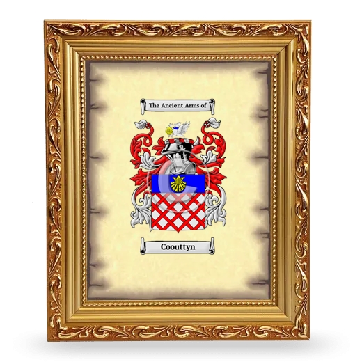 Coouttyn Coat of Arms Framed - Gold