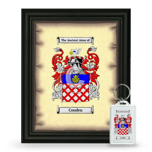 Couden Framed Coat of Arms and Keychain - Black