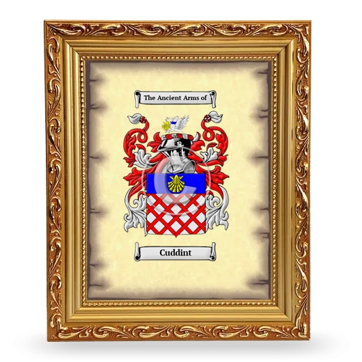 Cuddint Coat of Arms Framed - Gold