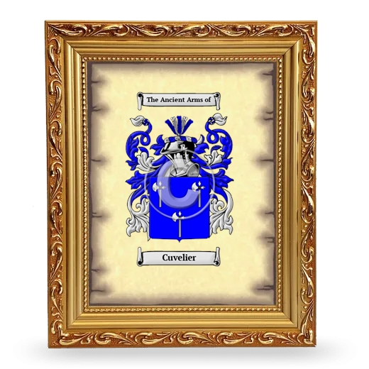 Cuvelier Coat of Arms Framed - Gold