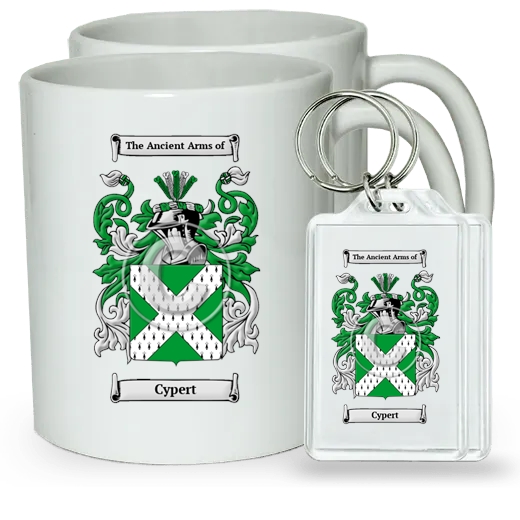 Cypert Pair of Coffee Mugs and Pair of Keychains