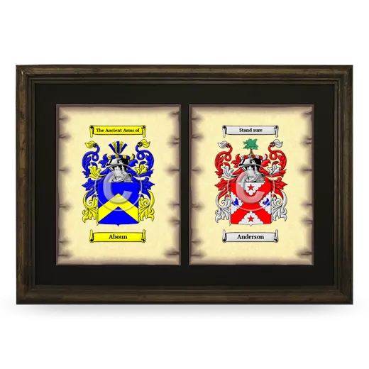 Double Coat of Arms Framed - Brown