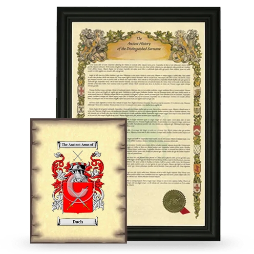 Dach Framed History and Coat of Arms Print - Black