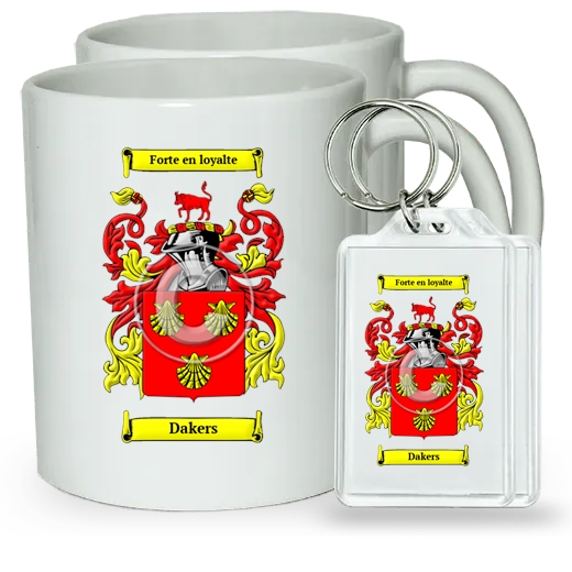 Dakers Pair of Coffee Mugs and Pair of Keychains