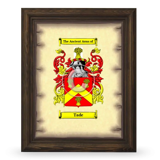 Tade Coat of Arms Framed - Brown