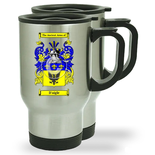 D'aigle Pair of Steel Travel Mugs