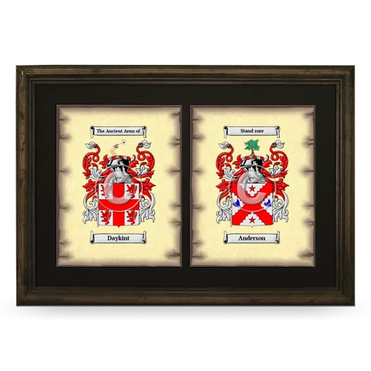 Double Coat of Arms Framed - Brown