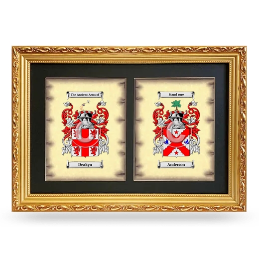 Double Coat of Arms Framed - Gold