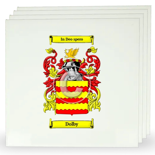 Dolby Set of Four Large Tiles with Coat of Arms