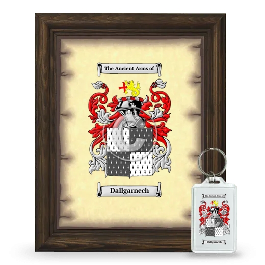 Dallgarnech Framed Coat of Arms and Keychain - Brown