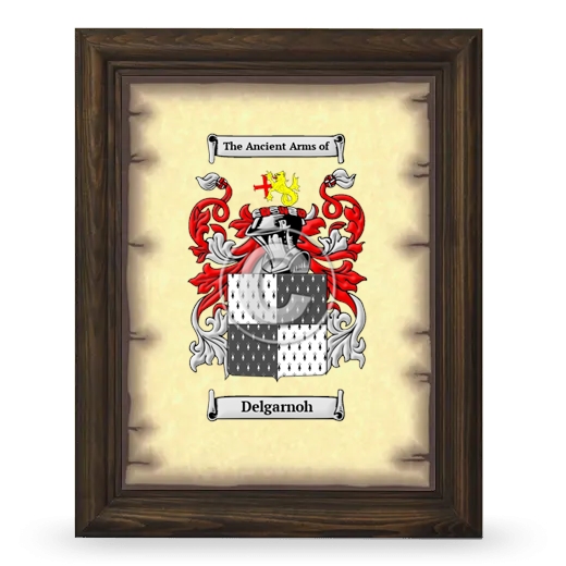 Delgarnoh Coat of Arms Framed - Brown