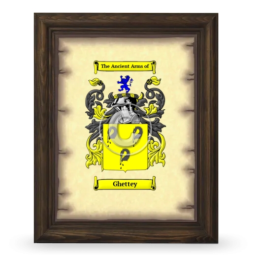 Ghettey Coat of Arms Framed - Brown