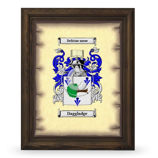 Daggladge Coat of Arms Framed - Brown