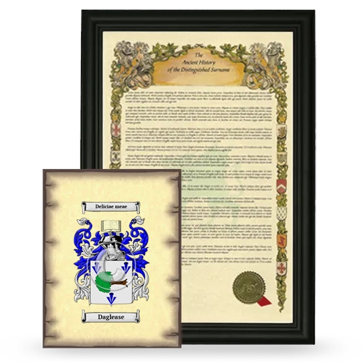 Daglease Framed History and Coat of Arms Print - Black