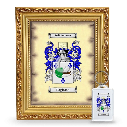 Dagleash Framed Coat of Arms and Keychain - Gold