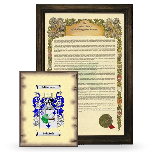 Dalglitch Framed History and Coat of Arms Print - Brown