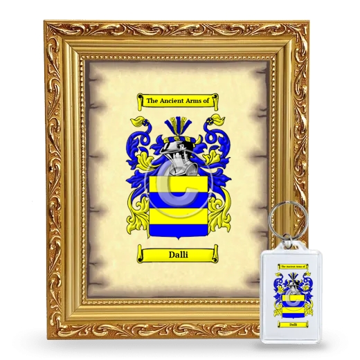 Dalli Framed Coat of Arms and Keychain - Gold