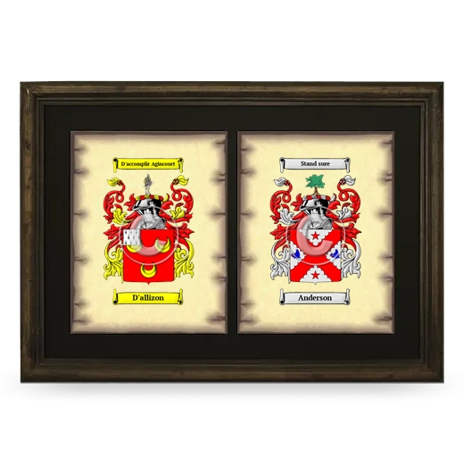 Double Coat of Arms Framed - Brown