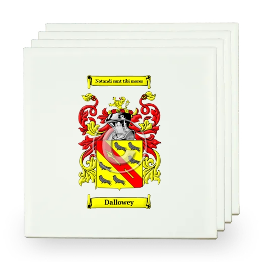 Dallowey Set of Four Small Tiles with Coat of Arms