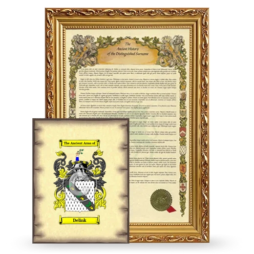 Delink Framed History and Coat of Arms Print - Gold