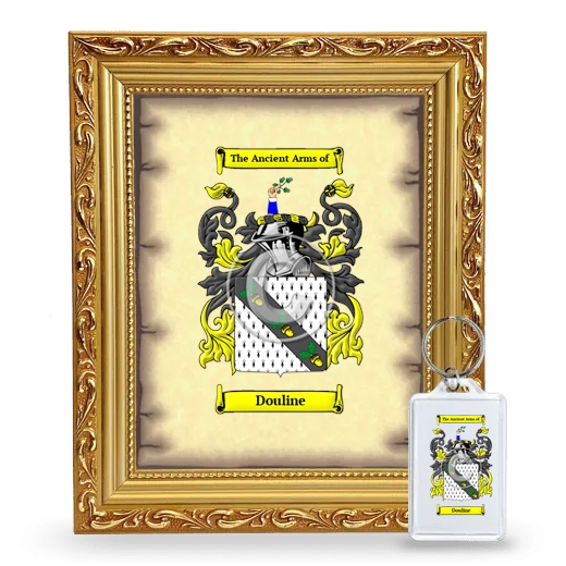 Douline Framed Coat of Arms and Keychain - Gold