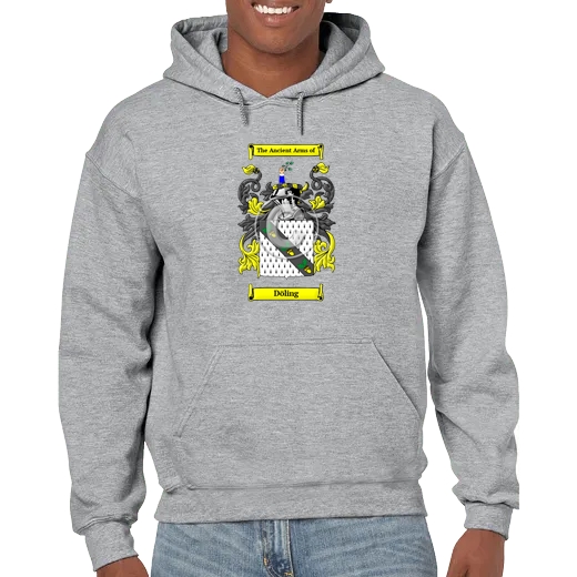 Döling Grey Unisex Coat of Arms Hooded Sweatshirt