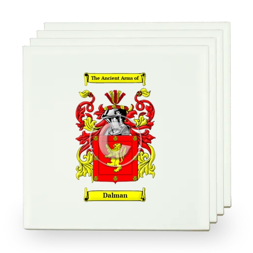 Dalman Set of Four Small Tiles with Coat of Arms