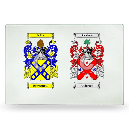 Double Coat of Arms Glass Cutting Board