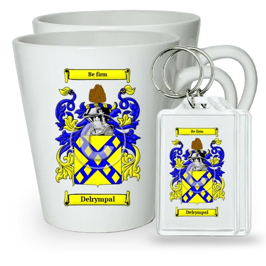 Delrympal Pair of Latte Mugs and Pair of Keychains