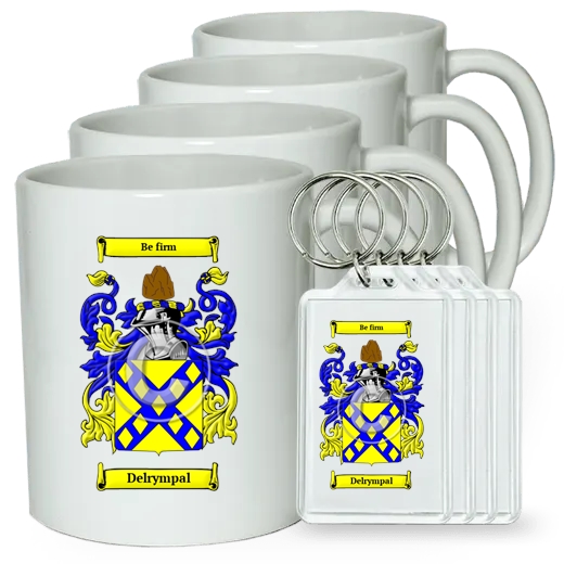 Delrympal Set of 4 Coffee Mugs and Keychains