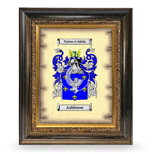 Auldowne Coat of Arms Framed - Heirloom