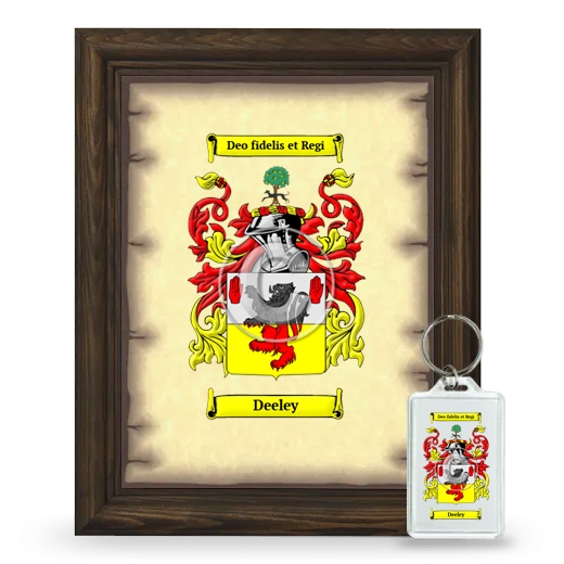 Deeley Framed Coat of Arms and Keychain - Brown