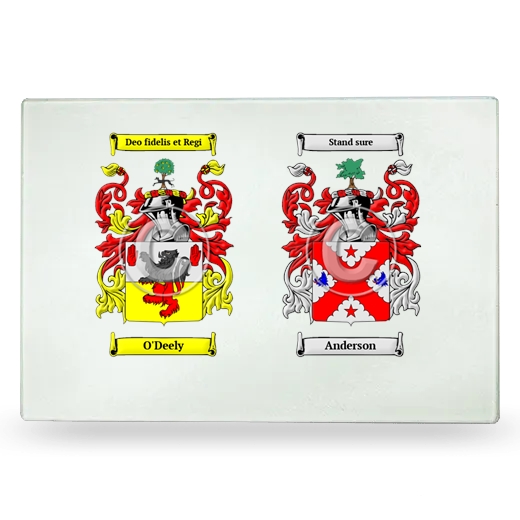 Double Coat of Arms Glass Cutting Board