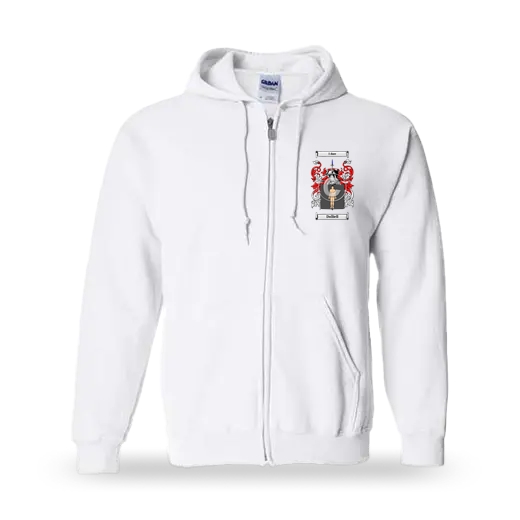 Dalliell Unisex Coat of Arms Zip Sweatshirt - White