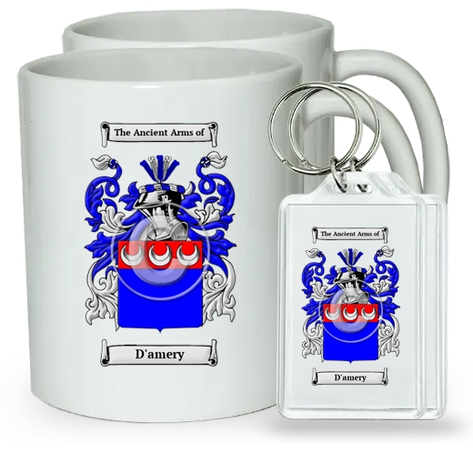 D'amery Pair of Coffee Mugs and Pair of Keychains