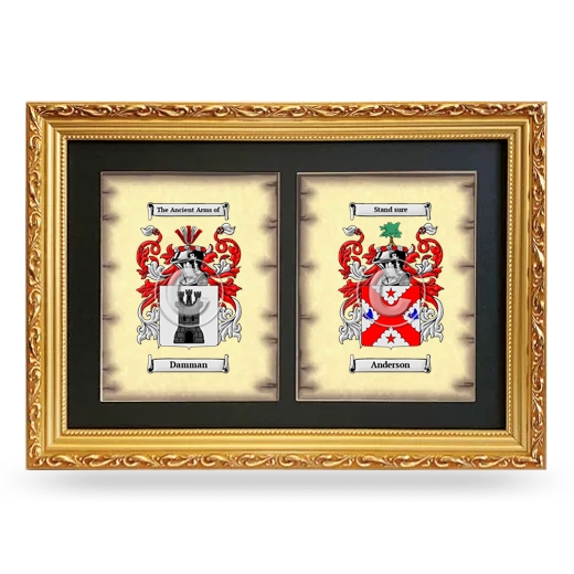 Double Coat of Arms Framed - Gold