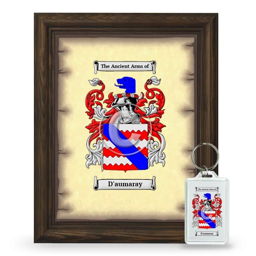 D'aumaray Framed Coat of Arms and Keychain - Brown