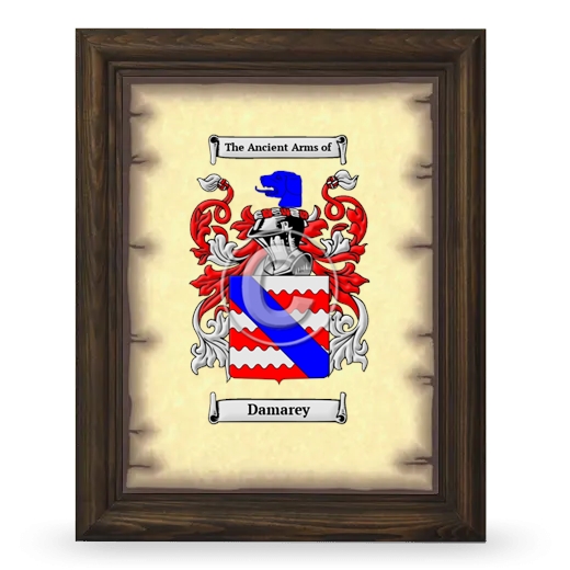 Damarey Coat of Arms Framed - Brown